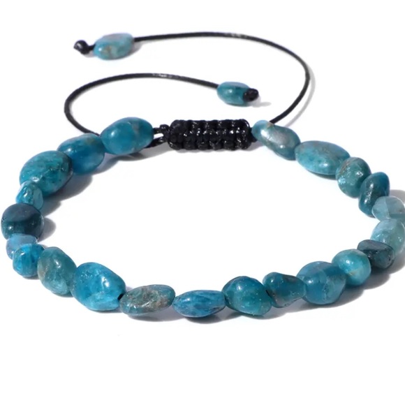Earth Art hand crafted artisan Jewelry - Apatite gemstone bracelet